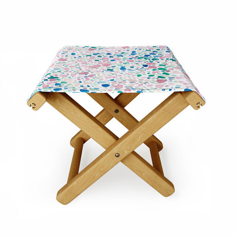 Jacqueline Maldonado Magic Terrazzo Pink Folding Stool
