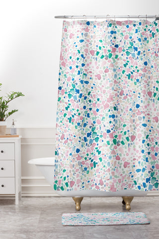 Jacqueline Maldonado Magic Terrazzo Pink Shower Curtain And Mat