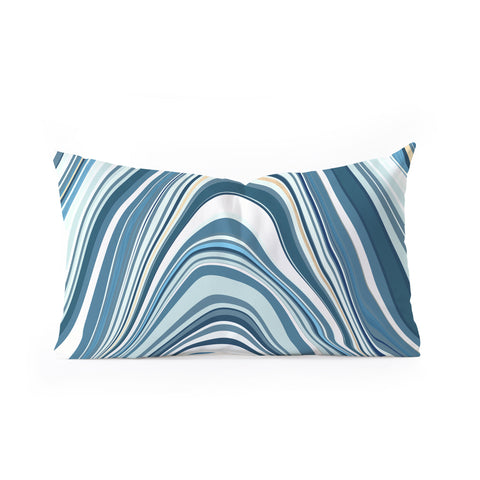 Jacqueline Maldonado Marble Blue Oblong Throw Pillow