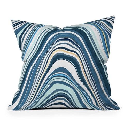 Jacqueline Maldonado Marble Blue Throw Pillow