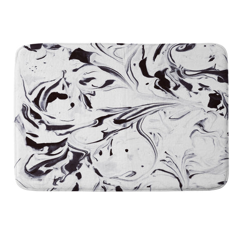 Jacqueline Maldonado Marble Cool Black Memory Foam Bath Mat