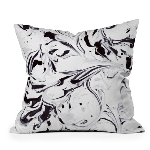 Jacqueline Maldonado Marble Cool Black Throw Pillow