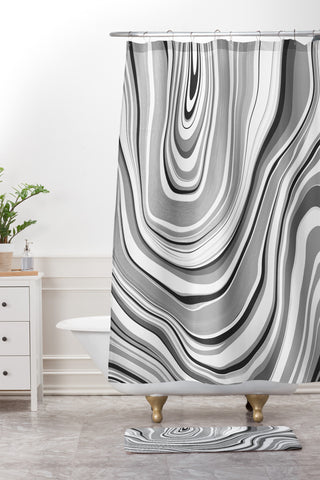 Jacqueline Maldonado Marble Grey Shower Curtain And Mat