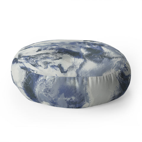 Jacqueline Maldonado Marble Mist Blue Floor Pillow Round