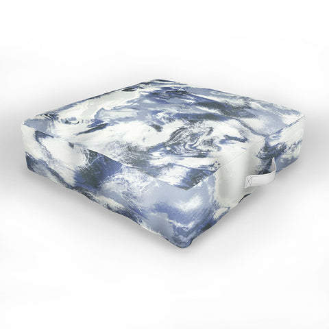 Jacqueline Maldonado Marble Mist Blue Outdoor Floor Cushion