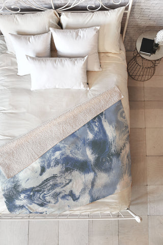 Jacqueline Maldonado Marble Mist Blue Fleece Throw Blanket