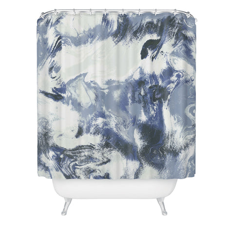 Jacqueline Maldonado Marble Mist Blue Shower Curtain