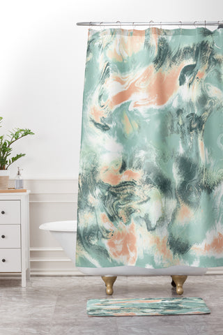 Jacqueline Maldonado Marble Mist Shower Curtain And Mat