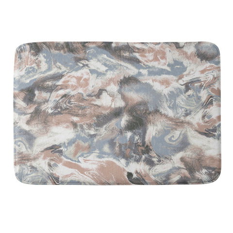 Jacqueline Maldonado Marble Mist Terra Cotta Blue Memory Foam Bath Mat