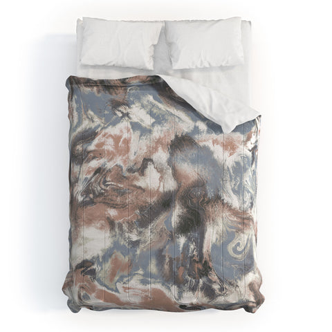 Jacqueline Maldonado Marble Mist Terra Cotta Blue Comforter