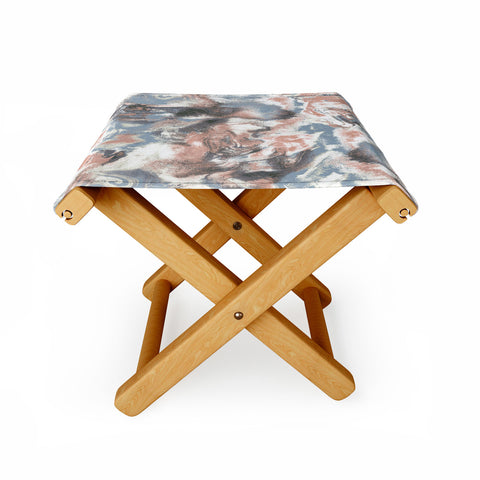 Jacqueline Maldonado Marble Mist Terra Cotta Blue Folding Stool