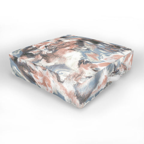 Jacqueline Maldonado Marble Mist Terra Cotta Blue Outdoor Floor Cushion