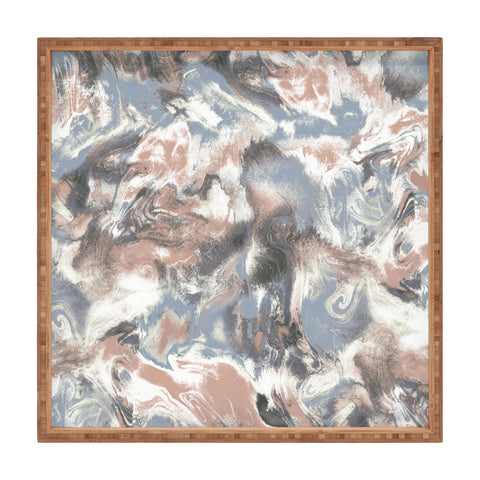 Jacqueline Maldonado Marble Mist Terra Cotta Blue Square Tray