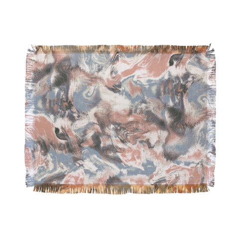 Jacqueline Maldonado Marble Mist Terra Cotta Blue Throw Blanket