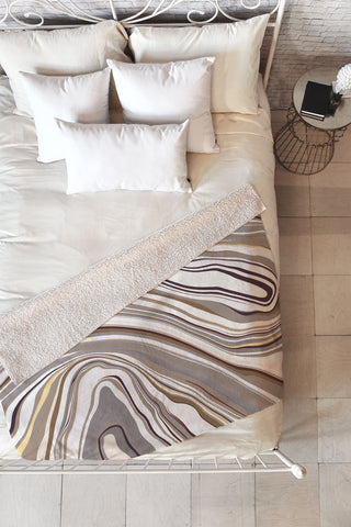 Jacqueline Maldonado Marble Neutral Fleece Throw Blanket