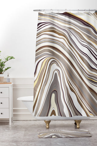 Jacqueline Maldonado Marble Neutral Shower Curtain And Mat