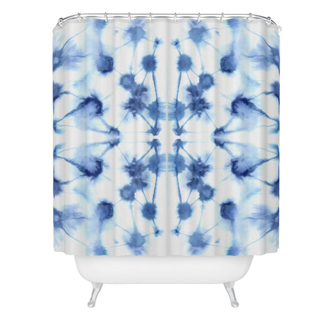 Jacqueline Maldonado Mirror Dye Blue Shower Curtain
