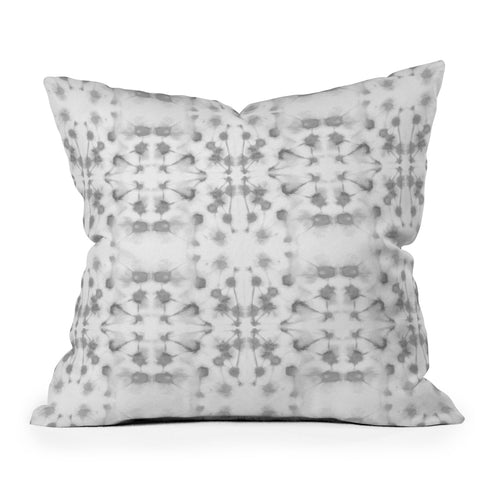 Jacqueline Maldonado Mirror Dye Light Grey Throw Pillow