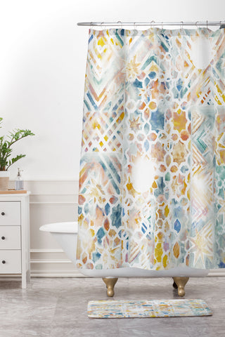 Jacqueline Maldonado Mosaic Mashup Shower Curtain And Mat