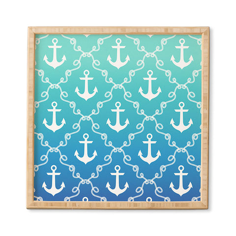 Jacqueline Maldonado Nautical Knots Ombre Blue Framed Wall Art
