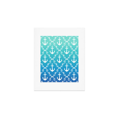 Jacqueline Maldonado Nautical Knots Ombre Blue Art Print