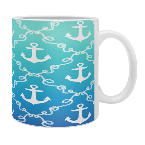 Jacqueline Maldonado Nautical Knots Ombre Blue Coffee Mug
