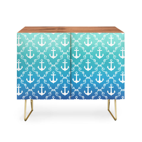 Jacqueline Maldonado Nautical Knots Ombre Blue Credenza