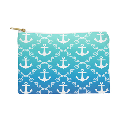 Jacqueline Maldonado Nautical Knots Ombre Blue Pouch