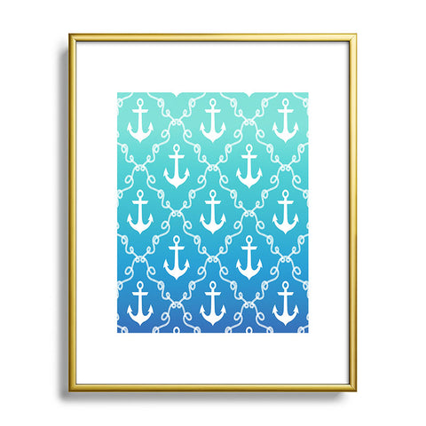 Jacqueline Maldonado Nautical Knots Ombre Blue Metal Framed Art Print