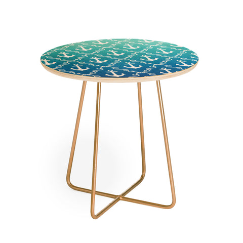 Jacqueline Maldonado Nautical Knots Ombre Blue Round Side Table