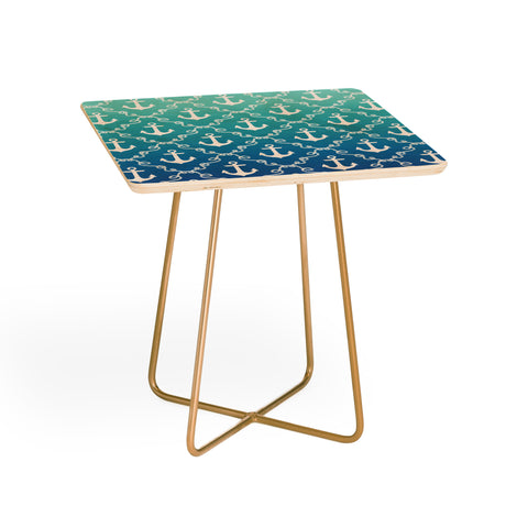 Jacqueline Maldonado Nautical Knots Ombre Blue Side Table
