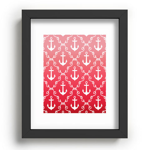 Jacqueline Maldonado Nautical Knots Ombre Red Recessed Framing Rectangle