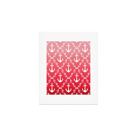 Jacqueline Maldonado Nautical Knots Ombre Red Art Print