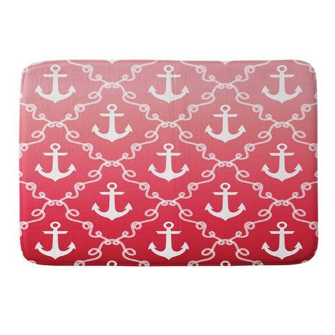 Jacqueline Maldonado Nautical Knots Ombre Red Memory Foam Bath Mat