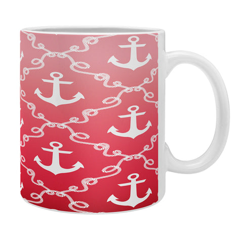 Jacqueline Maldonado Nautical Knots Ombre Red Coffee Mug