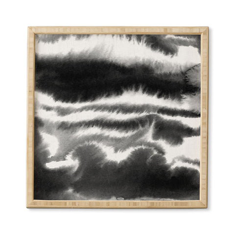 Jacqueline Maldonado Ombre Waves Black and White Framed Wall Art