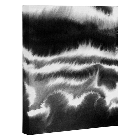 Jacqueline Maldonado Ombre Waves Black and White Art Canvas