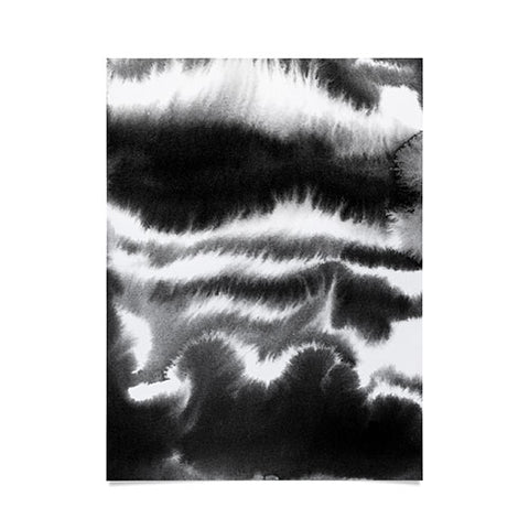 Jacqueline Maldonado Ombre Waves Black and White Poster