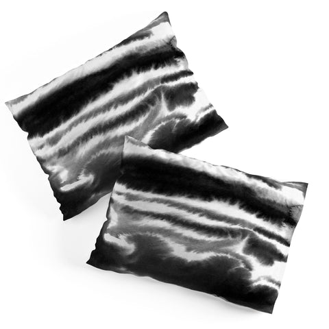 Jacqueline Maldonado Ombre Waves Black and White Pillow Shams