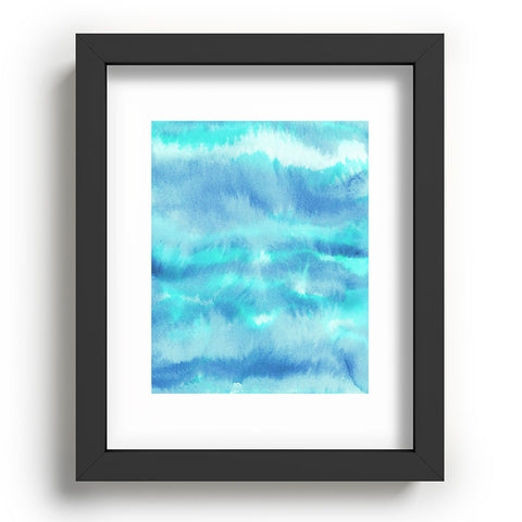 Jacqueline Maldonado Ombre Waves Blue Green Recessed Framing Rectangle