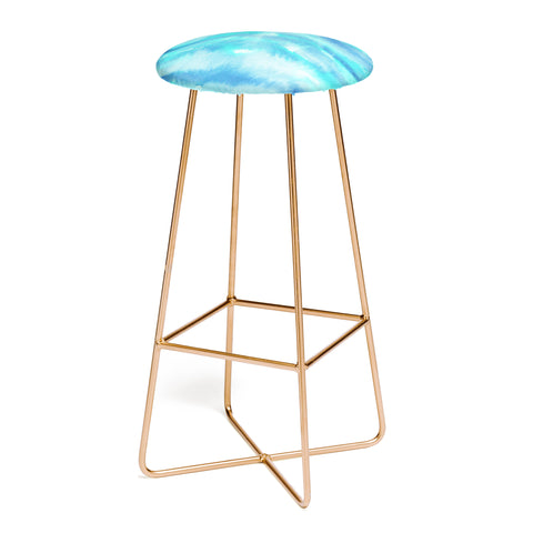 Jacqueline Maldonado Ombre Waves Blue Green Bar Stool