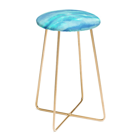 Jacqueline Maldonado Ombre Waves Blue Green Counter Stool