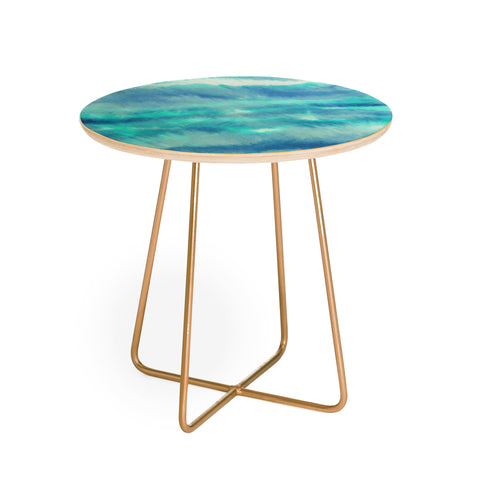 Jacqueline Maldonado Ombre Waves Blue Green Round Side Table