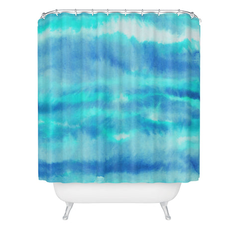 Jacqueline Maldonado Ombre Waves Blue Green Shower Curtain