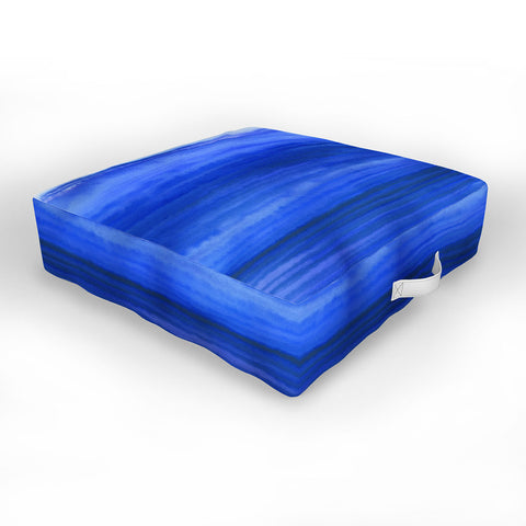 Jacqueline Maldonado Ombre Waves Blue Ocean Outdoor Floor Cushion
