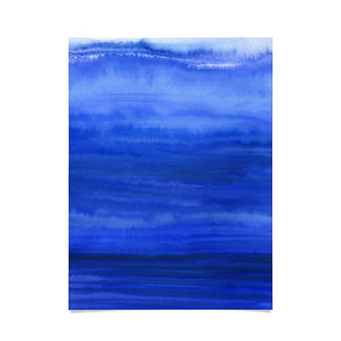 Jacqueline Maldonado Ombre Waves Blue Ocean Poster