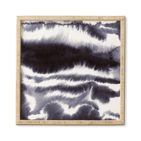 Jacqueline Maldonado Ombre Waves Cool Black Framed Wall Art
