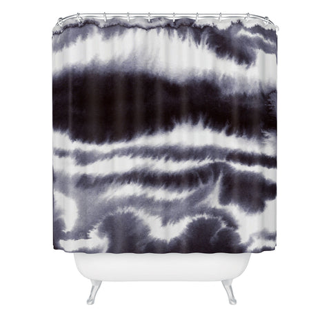 Jacqueline Maldonado Ombre Waves Cool Black Shower Curtain