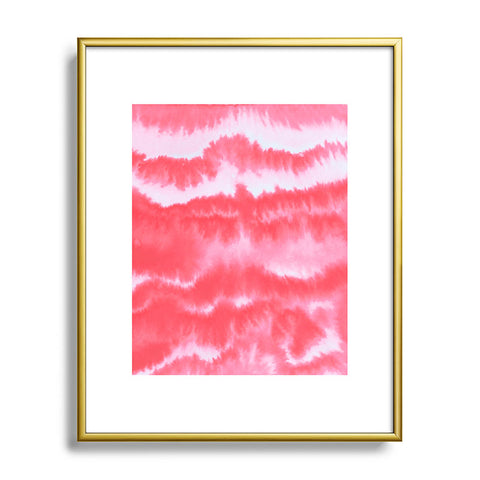 Jacqueline Maldonado Ombre Waves Coral Metal Framed Art Print