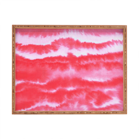 Jacqueline Maldonado Ombre Waves Coral Rectangular Tray